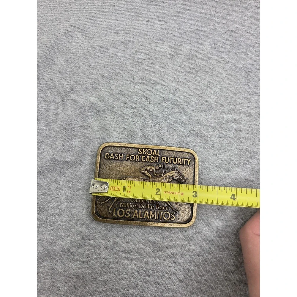Rare Skoal Dash For Cash Million Dollar Race Brass Belt Buckle